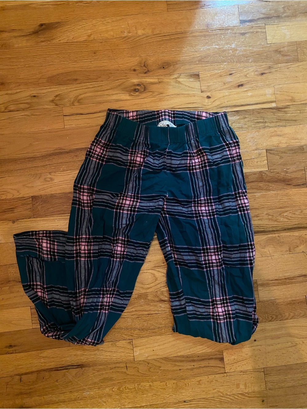 Primark Dark Green and Pink Plaid Pajama Pants